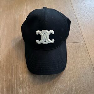 Celine Black Cap with White Label